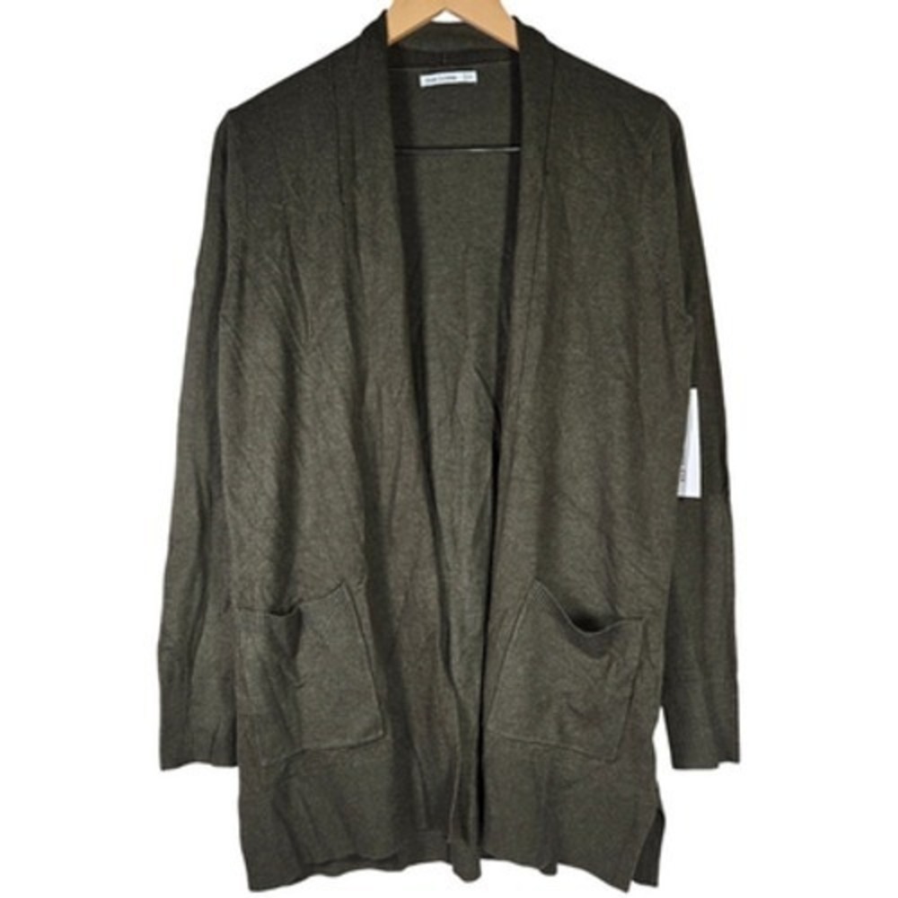 Pink Clover Penton Two‎ Pocket Open Front Cardigan Olive Green M NWT